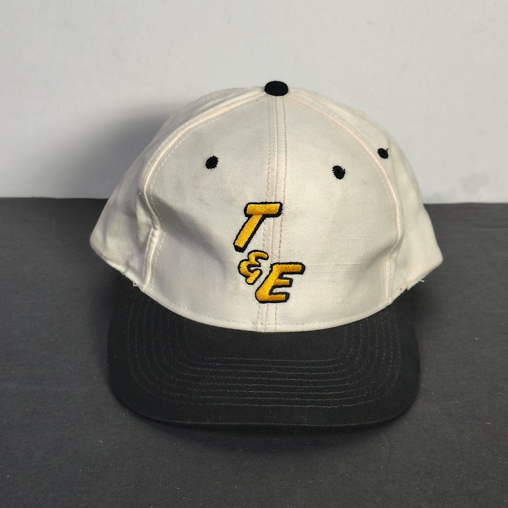 Cameo Snapback Hat Men Adjustable Cream Black T&E Embroidered Vintage Cap